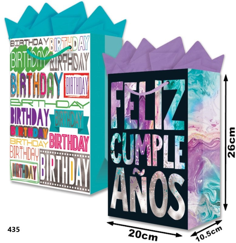 Bolsa p/RegaloTodaOcasión Palabras Cumple Media con Aplicación 20×26+10½ granmark® 879-435/6 Pieza 7