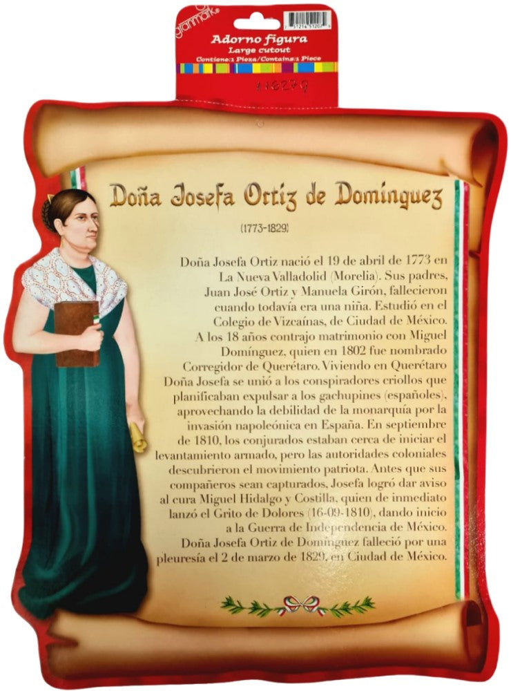 Adorno Fiestas Patrias Reseña D Josefa Ortiz Figur 40cm granmark® 6000 [Pieza]