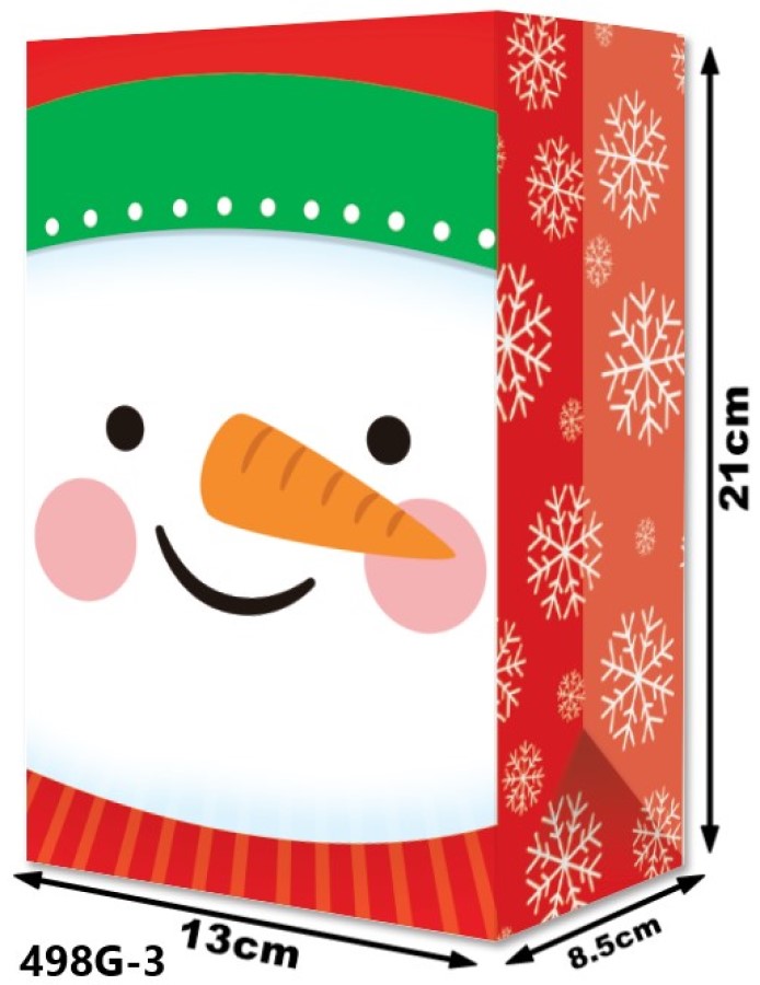 Bolsa p/Regalo Navidad Bond Mono de Nieve Dulce Dulcera 21×13+8½cm granmark® 498G-3 Pieza 7512149021
