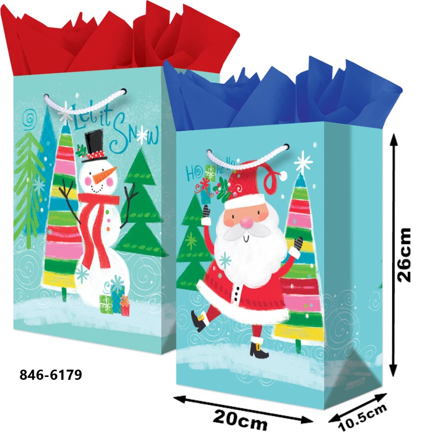 Bolsa p/Regalo Navidad Eileen Let It Snow Media 20×26+10½ granmark® 846-6179/6 Pieza 751214665096 01