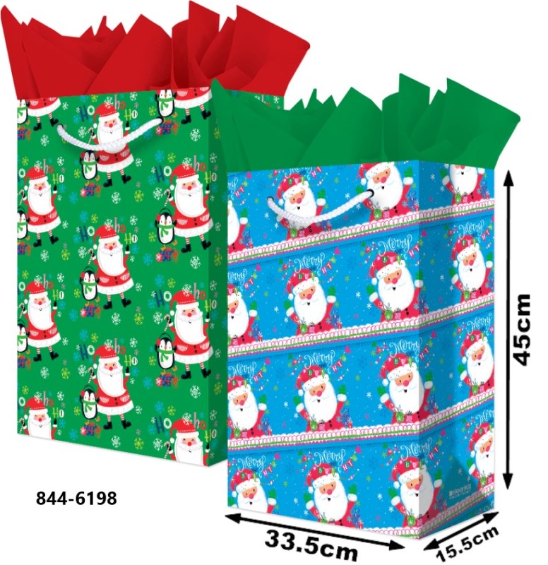 Bolsa p/Regalo Navidad Eileen Merrybright Jumbo 33½×45+15½ granmark® 844-6198/6 Pieza 751214665850 0