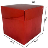 Caja Cartón Cubo Navidad Chica Rojo Metalizado 10×10×10cm granmark® 927-1/3 Pieza 751214666420 01