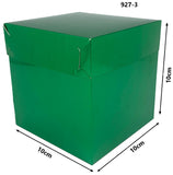 Caja Cartón Cubo Navidad Chica Verde Metalizad 10×10×10cm granmark® 927-3/3 Pieza 01