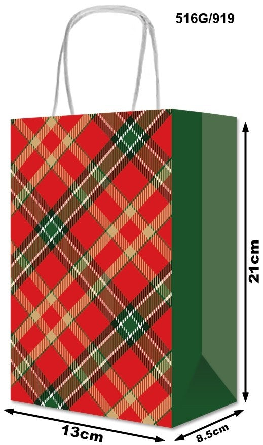 Bolsa p/Regalo Navidad Bond con Asa Lumberjack Dulce Dulcera 21×13+8½cm granmark® 516G/919 Pieza 751