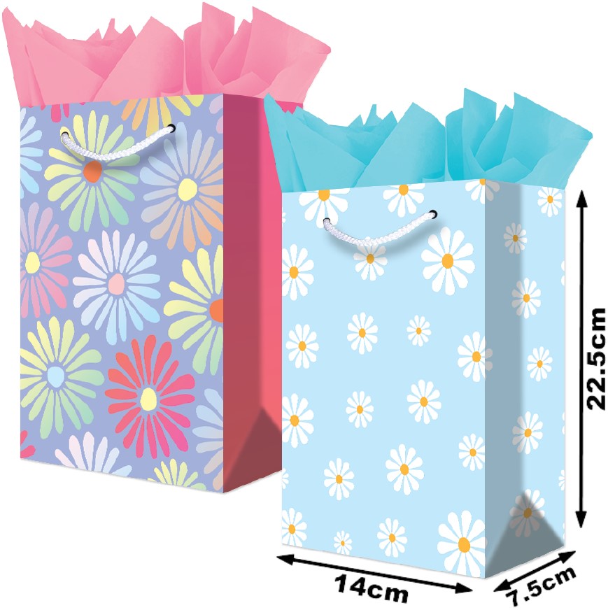 Bolsa p/RegaloTodaOcasión Florecitas y Rosas Chica 14×22½+7½ granmark® 847-6259/6 Pieza 751214668691