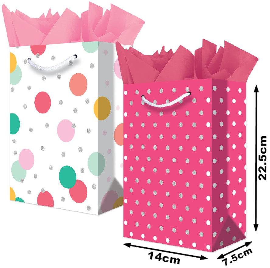 Bolsa p/RegaloTodaOcasión Dots y mas Dots Chica con Aplicación 14×22½+7½ granmark® 880-565/6 Pieza 7