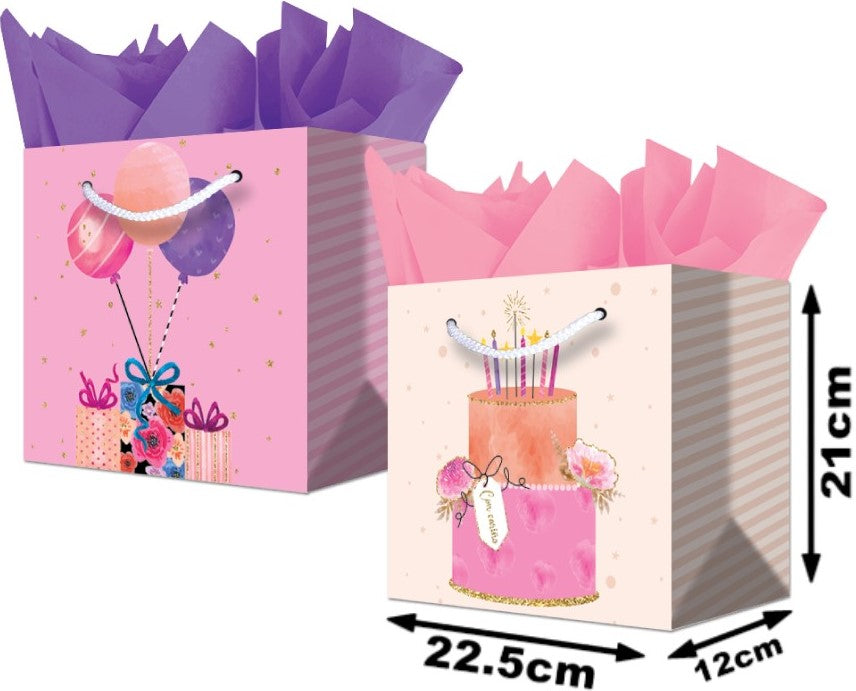 Bolsa p/RegaloTodaOcasión Pastel y Globos Chic 22½×21+12 granmark® 835-83/6 Pieza 751214669100 01