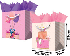 Bolsa p/RegaloTodaOcasión Pastel y Globos Chic 22½×21+12 granmark® 835-83/6 Pieza 751214669100 01