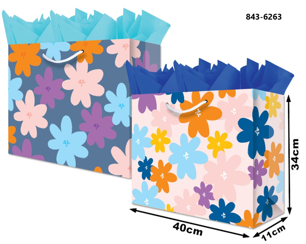 Bolsa p/RegaloTodaOcasión Margaritas de Colores Jumbo Boutique 40×34½+11 granmark® 843-6263/6 Pieza