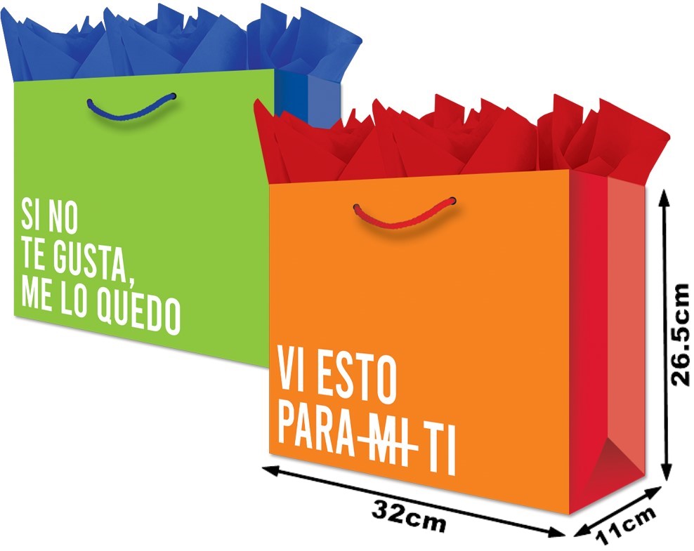 Bolsa p/RegaloTodaOcasión Frase Silly Grand Boutique 32×26½+11 granmark® 842-6125/6 Pieza 7512146626