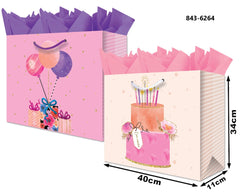 Bolsa p/RegaloTodaOcasión Pastel Jumbo Boutique 40×34½+11 granmark® 843-6264/6 Pieza 751214669063 01