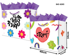 Bolsa p/RegaloTodaOcasión Feliz Día TQM Jumbo Boutique 40×34½+11 granmark® 843-6265/6 Pieza 75121466