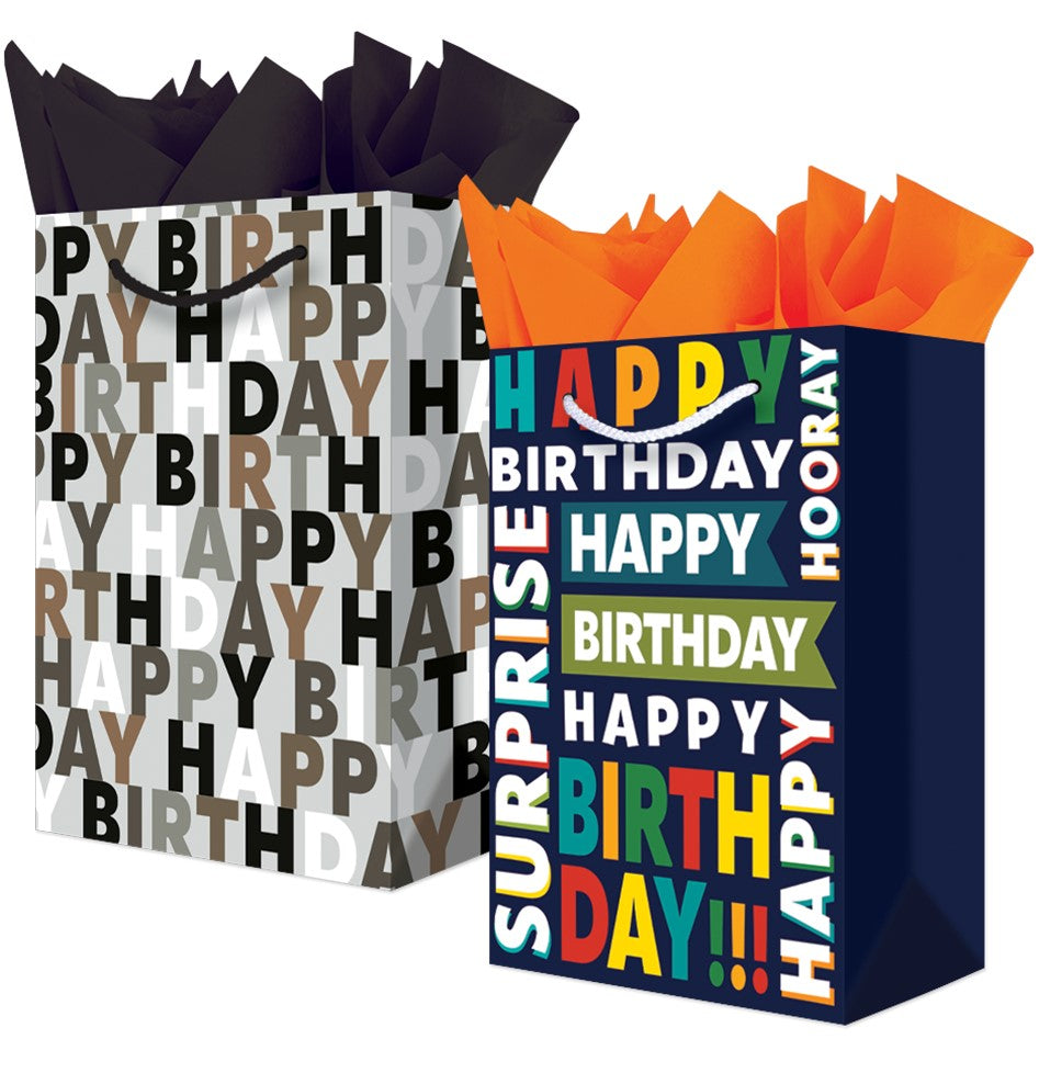 Bolsa p/RegaloTodaOcasión Happy Birthday Jumbo 33½×45+15½ granmark® 844-6087/6 Pieza 751214662491 01