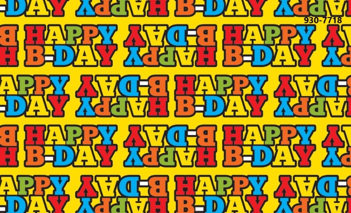 Papel p/Regalo Festejos Happy Birthday Primarios 70×51.3cm granmark® 930-7718 Hoja 751214174369 01