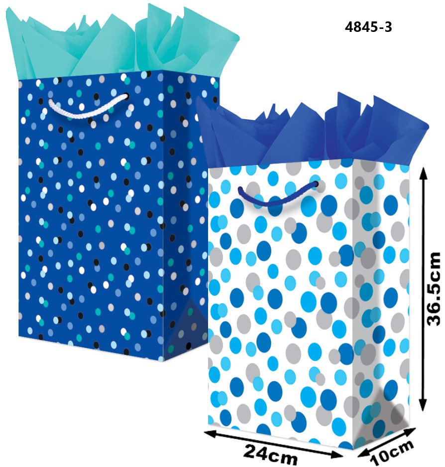 Bolsa p/RegaloTodaOcasión Dots Azul Grand Plastificado 24×36½+10 granmark® 4845-3/6 Pieza 7512146670