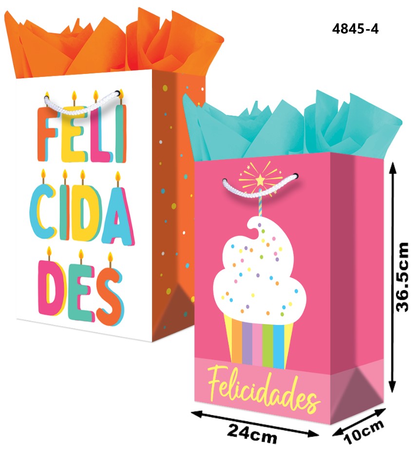 Bolsa p/RegaloTodaOcasión Felicidades Grand Plastificado 24×36½+10 granmark® 4845-4/6 Pieza 75121466