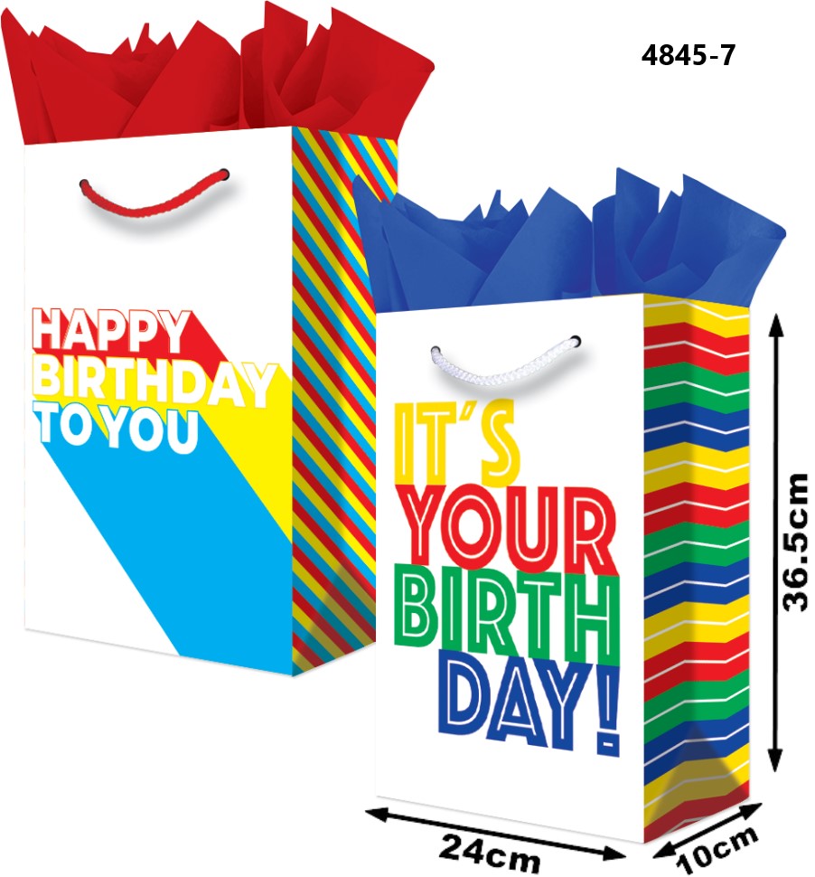 Bolsa p/RegaloTodaOcasión Lineas de Colores Grand Plastificado 24×36½+10 granmark® 4845-7/6 Pieza 75