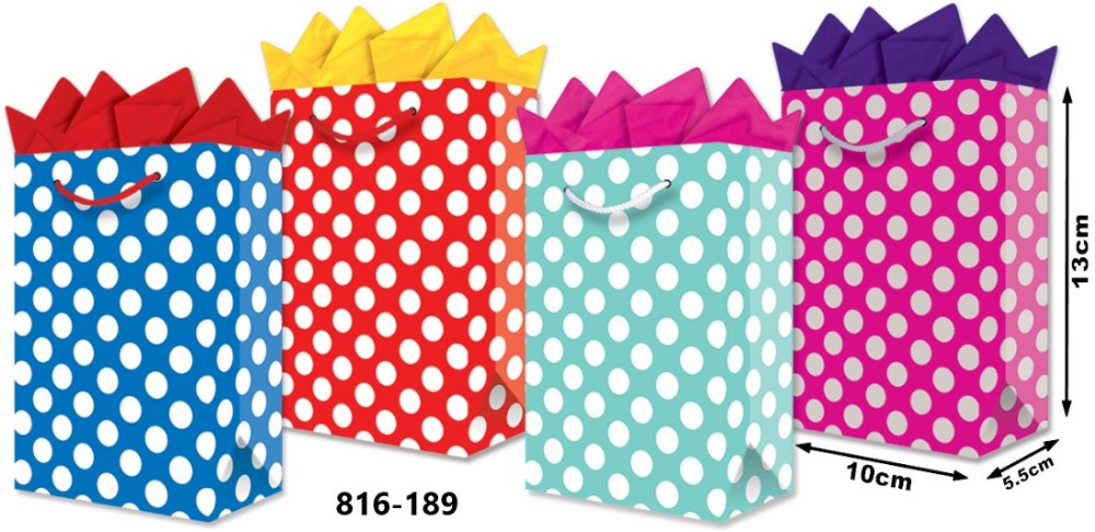 Bolsa p/RegaloTodaOcasión Patron Lunares Mini 10×13+5cm granmark® 816-189/12 Pieza 751214471277 01