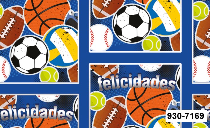 Papel p/Regalo Festejos Pelotas Deportes 70×51.3cm granmark® 930-7169 Hoja 751214168757 01
