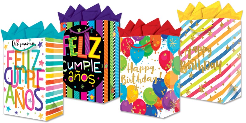 Bolsa p/RegaloTodaOcasión Feliz Cumple Neón Mini 10×13+5cm granmark® 816-270/12 Pieza 751214615824 0