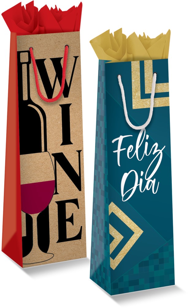 Bolsa p/RegaloTodaOcasión Wine Vino p/Botella 11×35+11cm granmark® 836-30/6 Pieza 751214664297 01