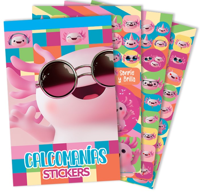 Calcomanía Block Axolote c/250 en 6 hojas 15×23.1cm granmark® 152-970 Pieza 751214943330 01