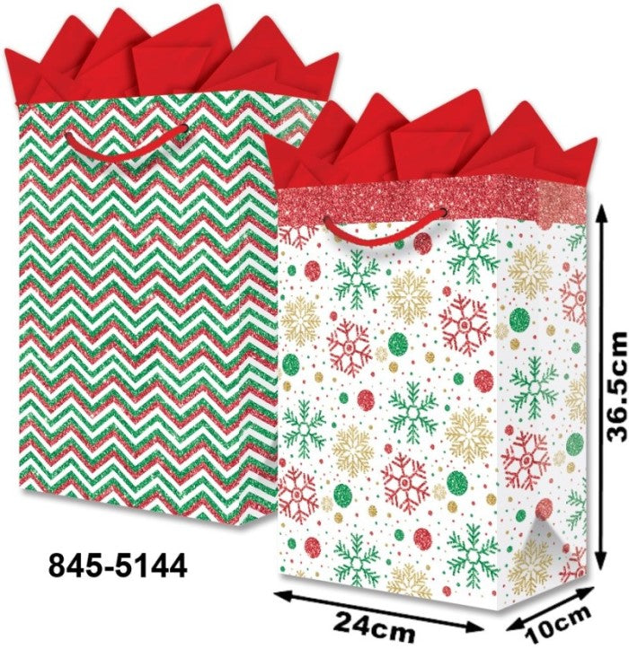 Bolsa p/Regalo Navidad Patrón Chevron Grand 24×36½+10 granmark® 845-5144/6 Pieza 751214628923 01