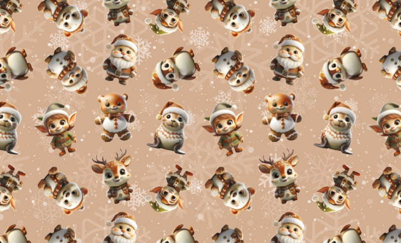 Papel p/Regalo Navidad Santa Foca Oso Reno Duend 70×51.3cm granmark® 930-7789 Hoja 751214175113 01