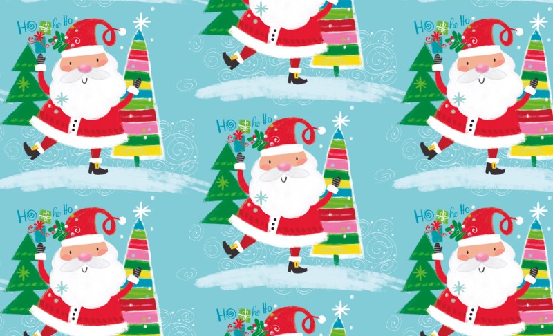 Papel p/Regalo Navidad Santa Pino Pintado a Mano 70×51.3cm granmark® 930-7672 Hoja 751214173782 01