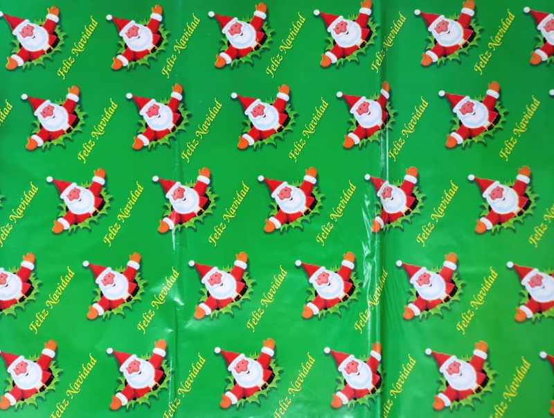 Papel p/Regalo Navidad Feliz Navidad Santa Verde 70×51.3cm granmark® 930-314 Hoja 751214029300 01