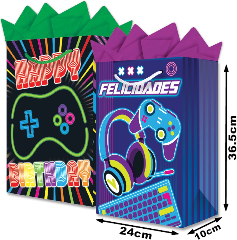 Bolsa p/RegaloTodaOcasión Gaming Néon Grand 24×36½+10 granmark® 845-6003/6 Pieza 751214659385 01