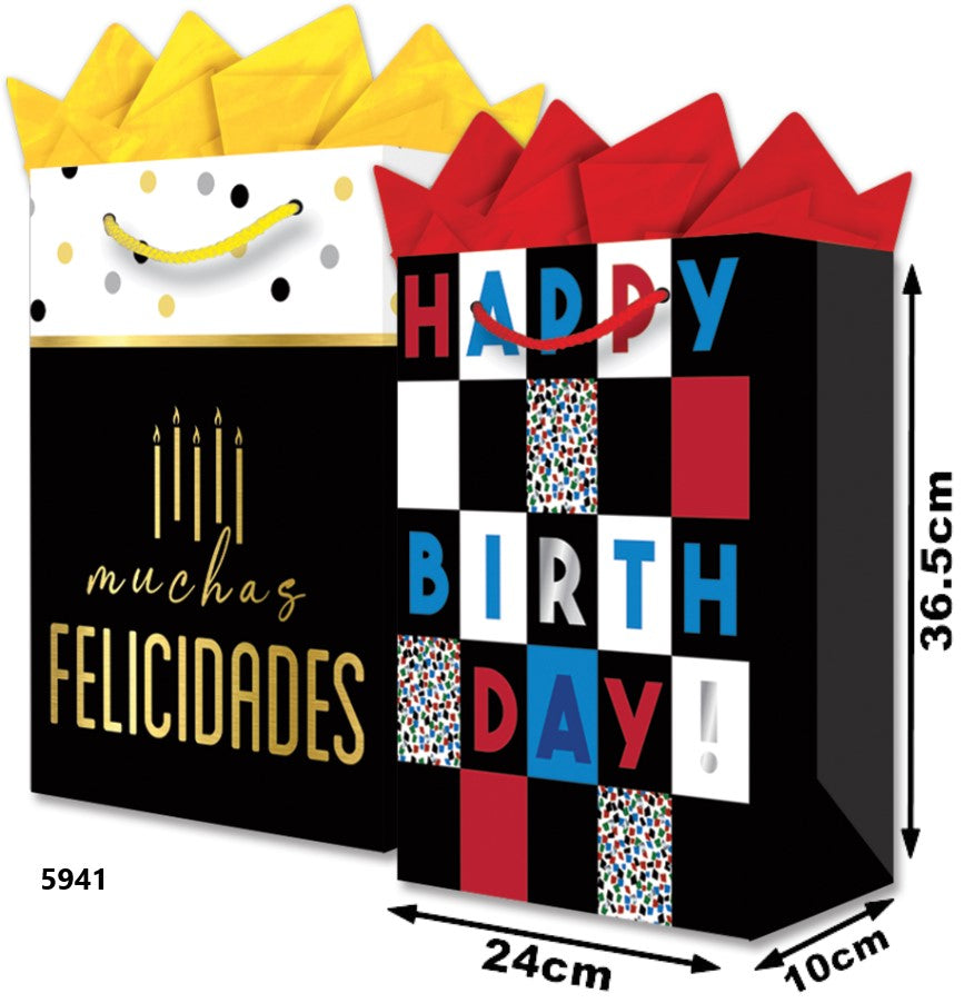 Bolsa p/RegaloTodaOcasión Cuadros y Puntos Grand 24×36½+10 granmark® 845-5941/6 Pieza 751214657374 0