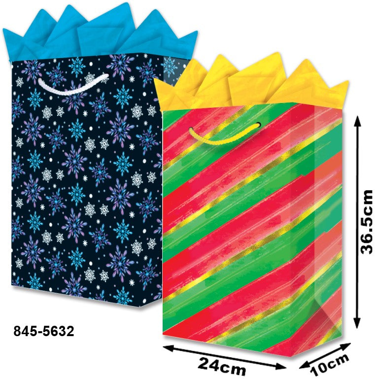 Bolsa p/Regalo Navidad Patrón Copos Grand 24×36½+10 granmark® 845-5632/6 Pieza 751214645586 01