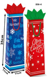 Bolsa p/Regalo Navidad V Frases Copos p/Botella 11×35+11cm granmark® 836-4/6 Pieza 751214604286 01