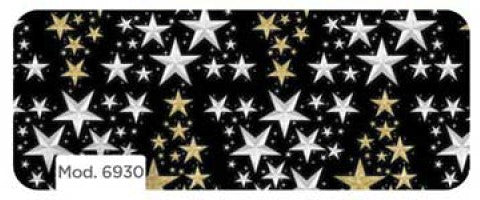 Papel p/Regalo Navidad Estrellas Oro/Plata Negro 70×51.3cm granmark® 930-6930 Hoja 751214166371 01