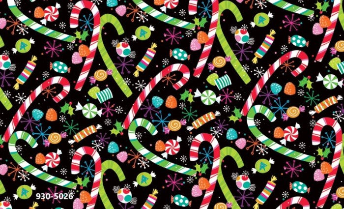 Papel p/Regalo Navidad DulcesCaramelo FondoNegro 70×51.3cm granmark® 930-5026 Hoja 751214146601 01