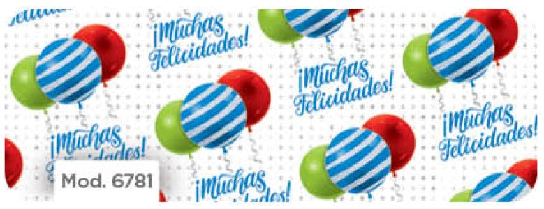 Papel p/Regalo Festejos Globos Redondos 70×51.3cm granmark® 930-6781 Hoja 751214164889 01
