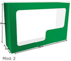 Caja Cartón Lunch Navidad Verde c/ventana 16×25×7cm granmark® 508/2 Pieza 751214902238 01