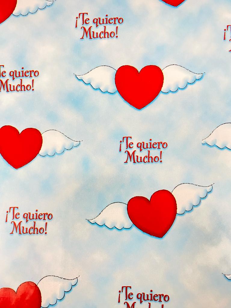 Papel Regalo San Valentin Te quiero corazon c/alas c/25 50×70cm granmark® 1163 [Paquete]