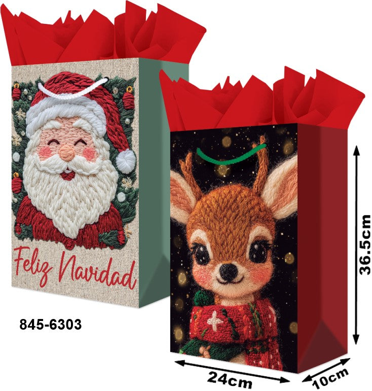 Bolsa p/Regalo Navidad Bordado Grand 24×36½+10 granmark® 845-6303/6 Pieza 751214670410 01