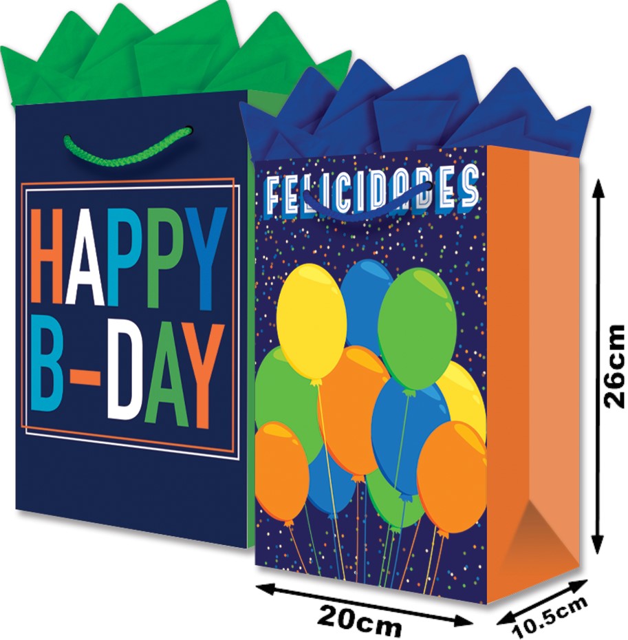 Bolsa p/RegaloTodaOcasión Globos Caballero Media 20×26+10½ granmark® 846-5759/6 Pieza 751214650207 0