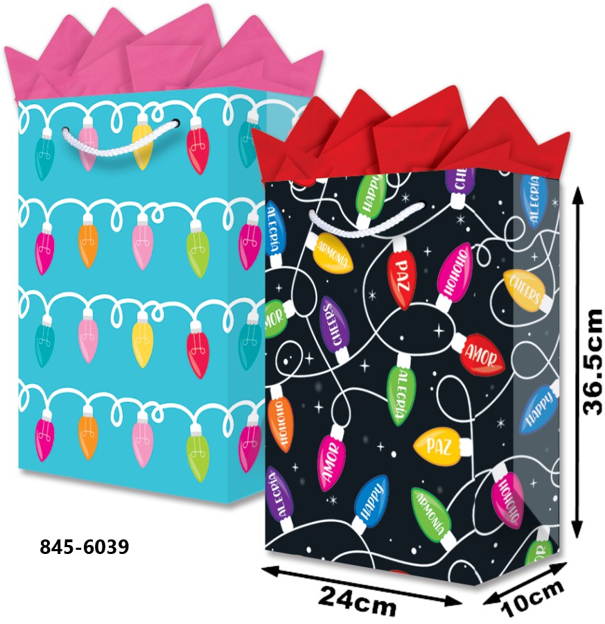 Bolsa p/Regalo Navidad Focos Navideños Grand 24×36½+10 granmark® 845-6039/6 Pieza 751214661210 01