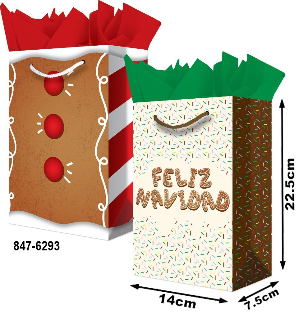 Bolsa p/Regalo Navidad Feliz Navidad Chica 14×22½+7½ granmark® 14670137 Pieza 751214670137 01