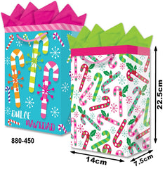 Bolsa p/Regalo Navidad Caramelos Glitter Chica con Aplicación 14×22½+7½ granmark® 880-450/6 Pieza 75