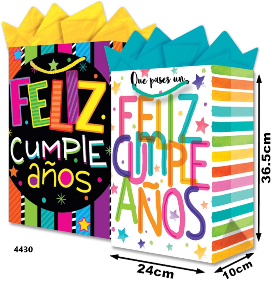 Bolsa p/RegaloTodaOcasión Feliz Cumpleaños Néon Grand 24×36½+10 granmark® 845-4430/6 Pieza 751214606
