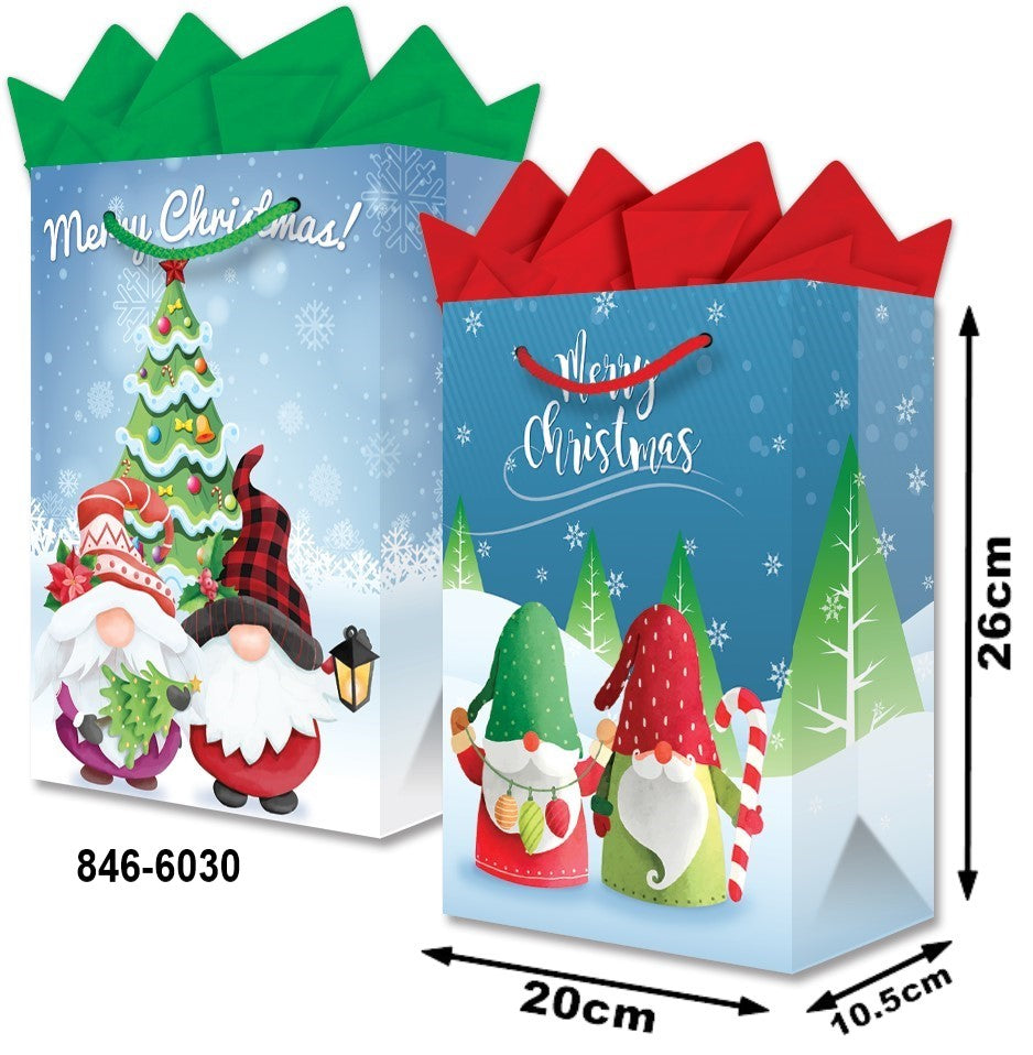 Bolsa p/Regalo Navidad Gnomos Xmas Media 20×26+10½ granmark® 846-6030/6 Pieza 751214660992 01