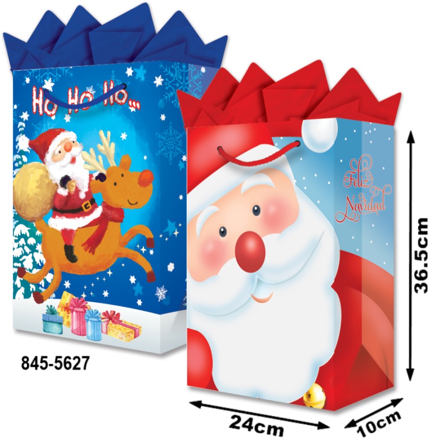Bolsa p/Regalo Navidad Santa - Reno HoHoHo! Grand 24×36½+10 granmark® 845-5627/6 Pieza 751214645227