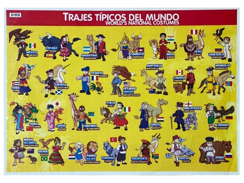 Póster Didáctico Trajes Típicos 70×50cm granmark® 1345-60 Pieza 751214297044 02