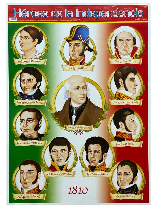 Póster Didáctico Héroes d la Independencia 50×70cm granmark® 1345-35 Pieza 751214248022 01
