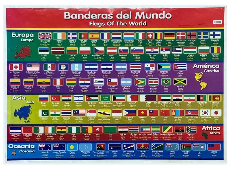 Póster Didáctico Banderas del Mundo 70×50cm granmark® 1345-58 Pieza 751214297020 02